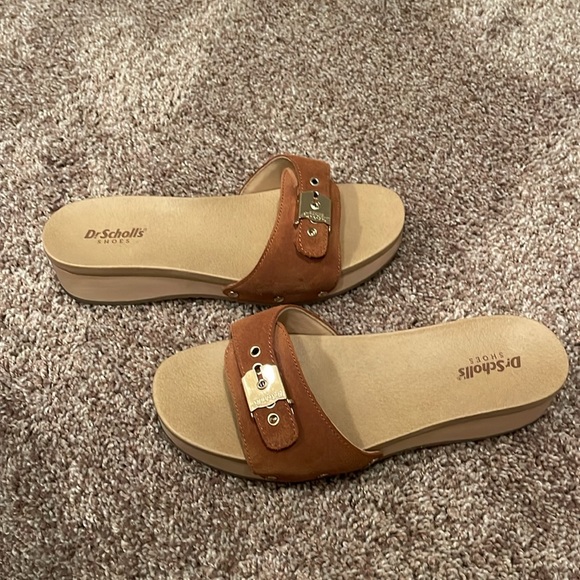 Dr Scholl’s Originals Too Platform Sandals in Honey Brown Leather - Picture 3 of 5